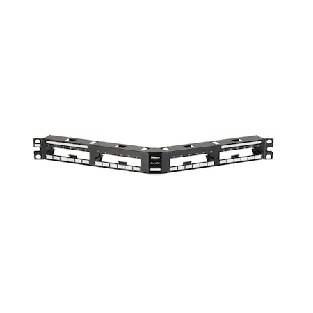Panduit QUICKNET PATCH PANEL EMPTY, UTP 48-PORT ANGLED FOR, PRETERM CASSETTE QAPP48HDBL